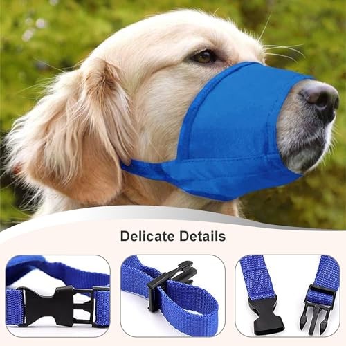 Dog Muzzles Suit, 7 PCS Adjustable Breathable Safety Small Medium Large Blue
