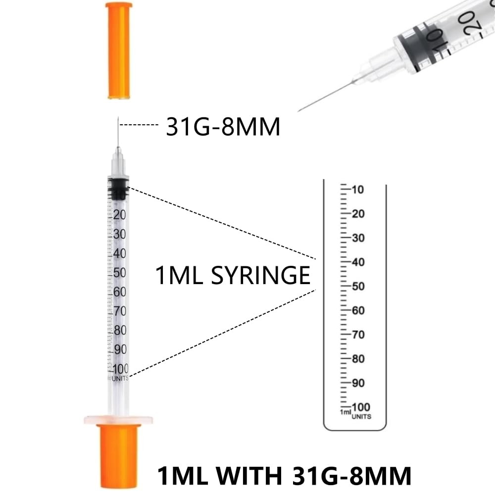 1ML 31Gauge 5/16inch(8mm) Disposable Dispensing Lab Supplies 31G 5/16IN