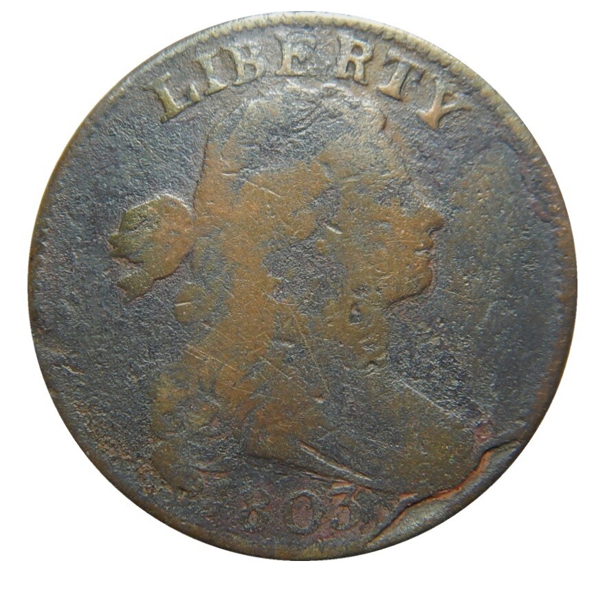 Large cent/penny 1803 Sheldon 254 rare terminal die state