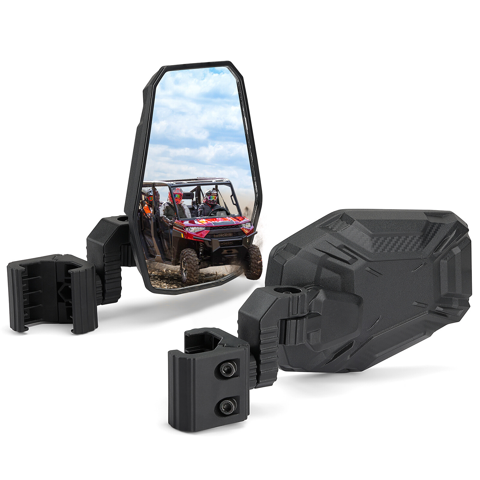 UTV Rear View Side Mirrors Breakaway For Polaris Ranger General Can-Am Defender