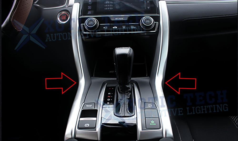 Silver Interior Gear Shift Box Side Panel Cover Trim For Honda Civic 16-2021