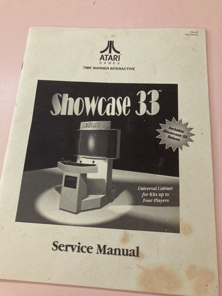 ORIGNAL ATARI SHOWCASE CABINET  33    arcade  video game manual
