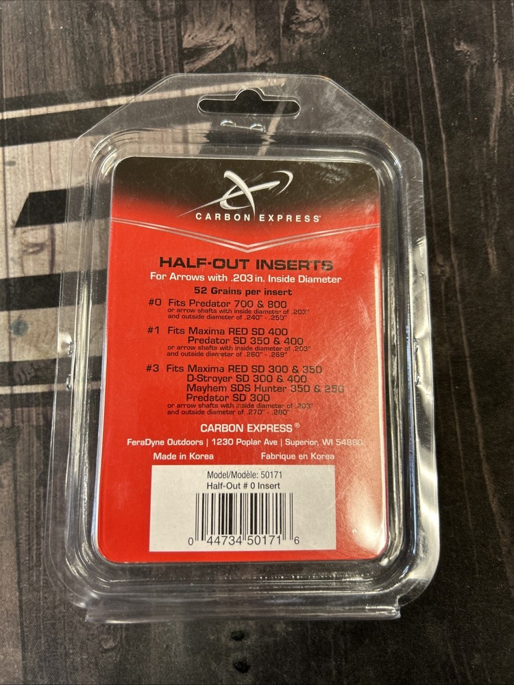 Carbon Express Half Out Inserts .203” #0