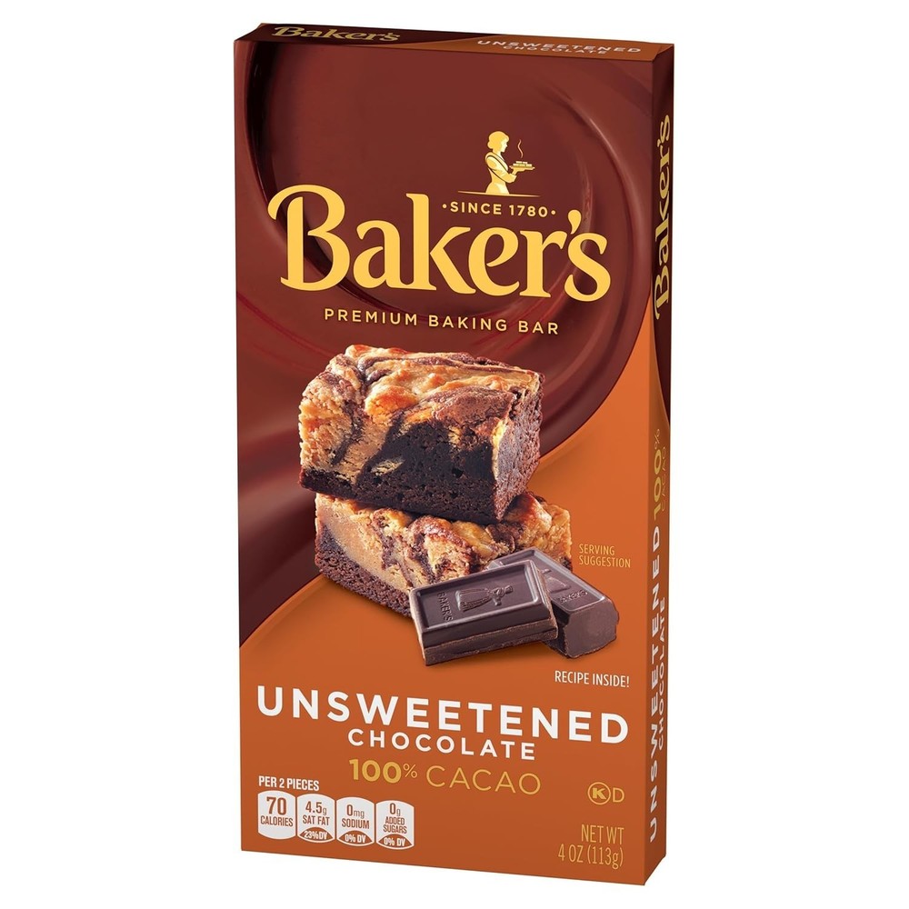 4 oz Baker's Unsweetened Chocolate Bar - Elevate Your Baking Experience
