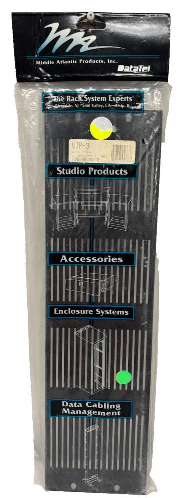 Middle Atlantic VTP-3, Anodized 3U Slotted Vent Panel - NEW