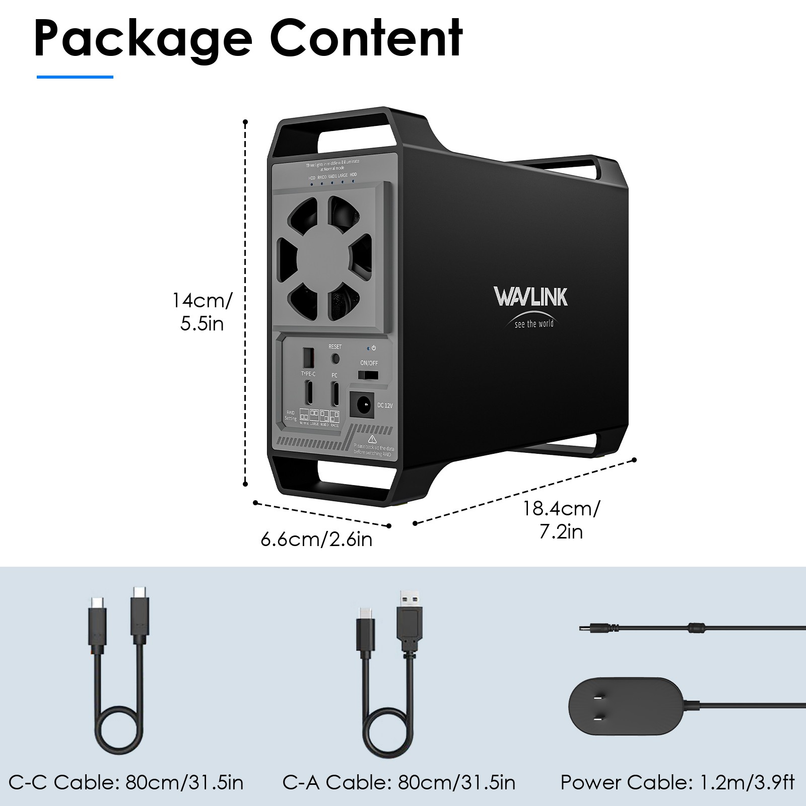 2-Bay/4-Bay Hard Drive Enclosure for 3.5"/2.5'' SATA HDD/SSD 10Gbps USB-C 3.2