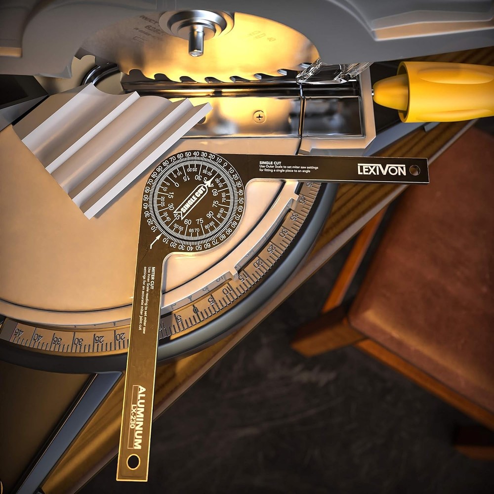 Aluminum Miter Saw Protractor | 7-Inch Rust Proof Angle Finder Featuring Precisi