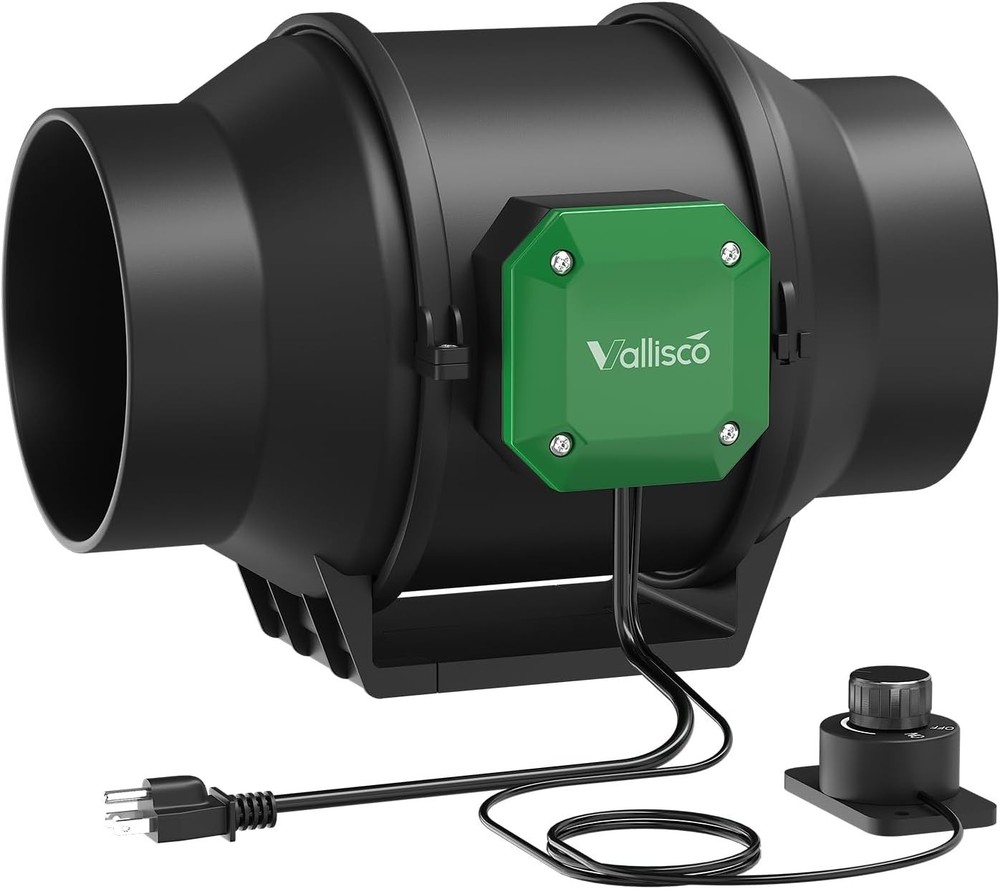 VallisCo 6-inch Inline Duct Fan350CFM Variable Speed