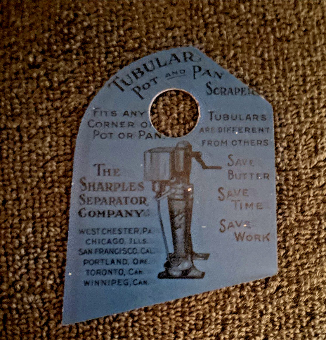 Antique Sharples Tubular Cream Separator Pot & Pan Scraper *West Chester, PA*