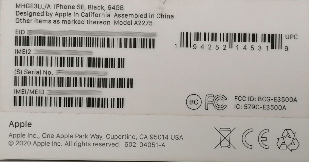 (BOX ONLY) iPhone SE Box