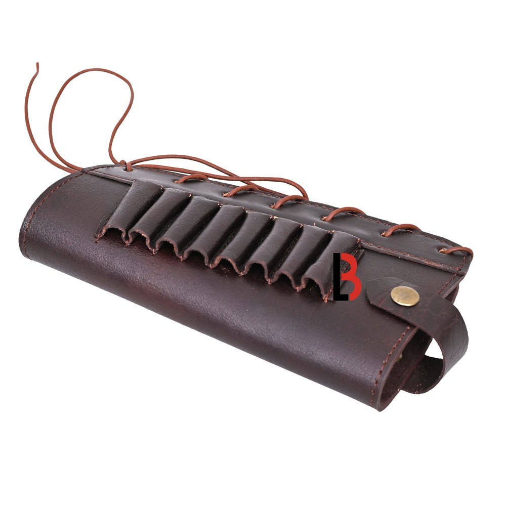 Cowhide Leather Adjustable Rifle Buttstock Leather Ammo Shell Holder