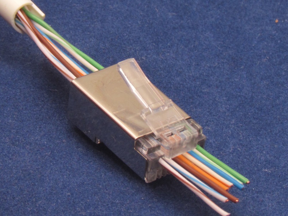 100 RJ45 Network Shielded Modular Plug CAT5e 8P8C Connector End Pass Through