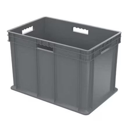 Akro-Mils 37686Grey Solid & Stackable Straight Wall Storage Container, 26.6