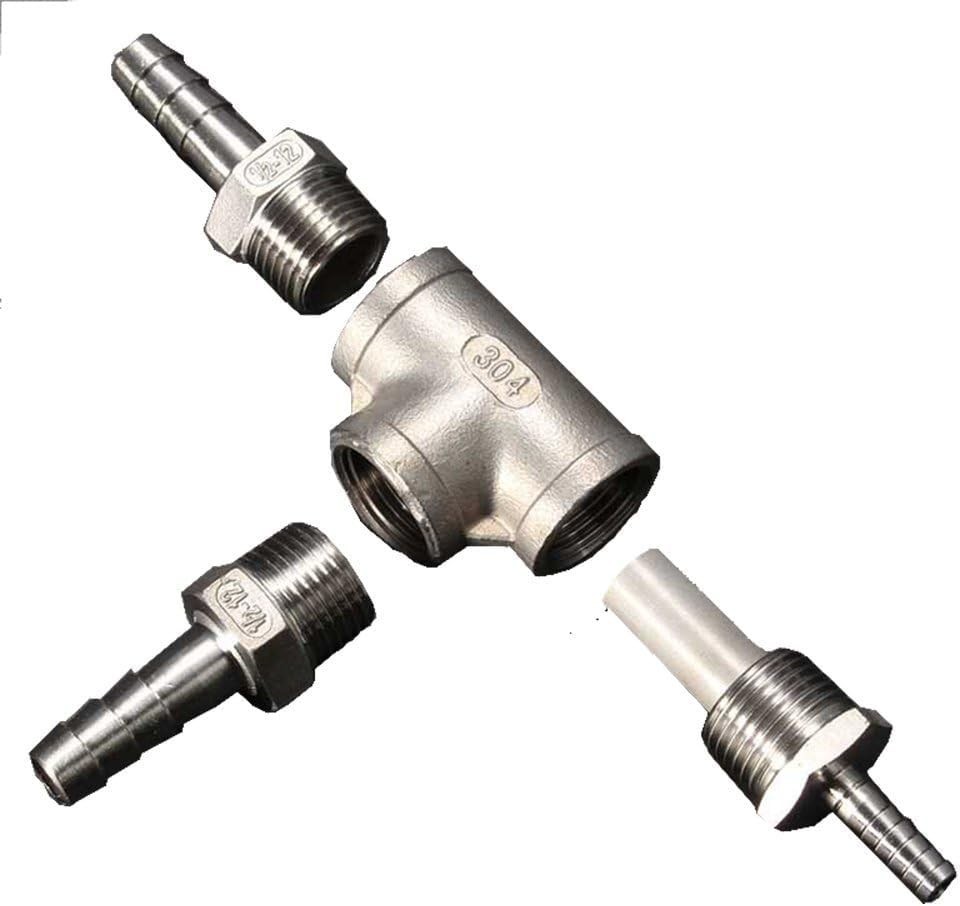 Stainless Steel Diffusion Stone Kit for Home Brewing - Inline Oxygenation Aerato