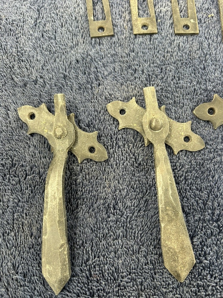 1930 Window Hardware 4 Sets Complete Latches Hinges Hold Open Pistons