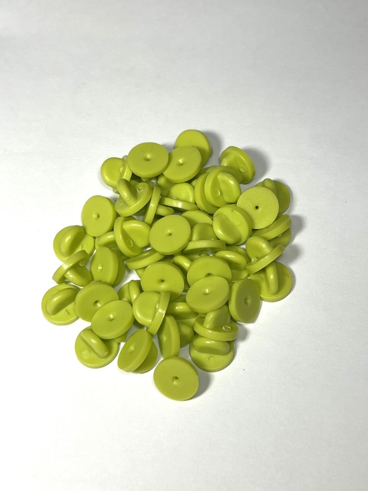 Lime Green Rubber Pin Backs Enamel Clutch Backing Replacement