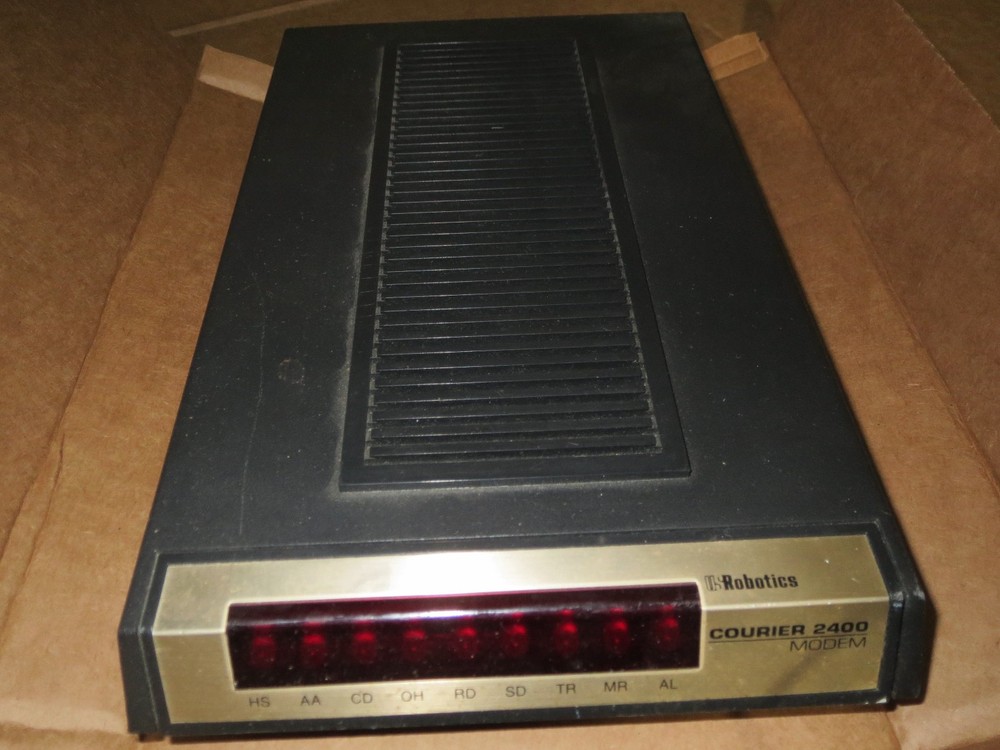 vintage US Robotics Courier 2400 Modem circa 1987