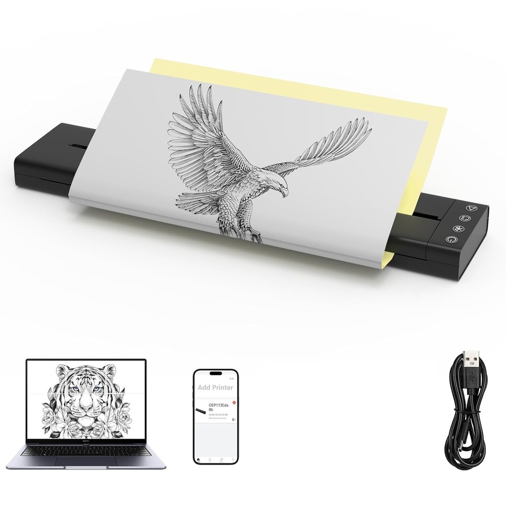 ✅ Tattoo Stencil Printer, Wireless Bluetooth Tattoo Transfer Stencil Machine NEW