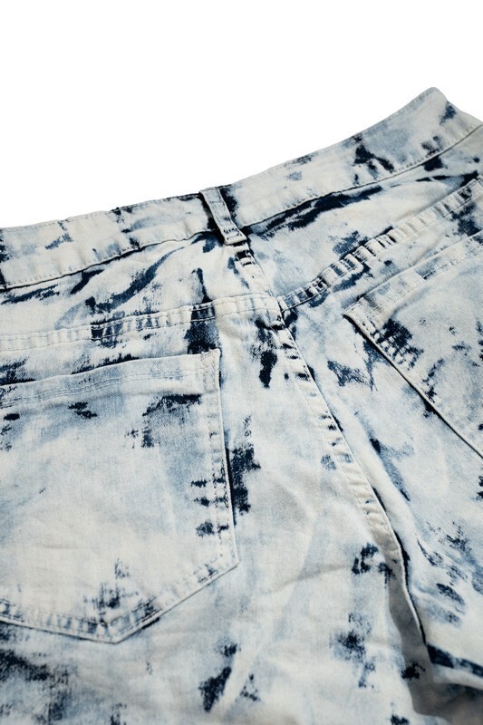 MP2 Apparel Men’s Tie-Dye Jean Shorts – Bleach Acid Wash Style