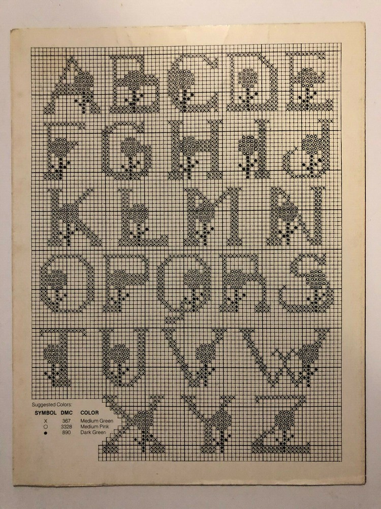 Carolina Cross Stitch FLOWER BORDERS Vintage Pattern Book