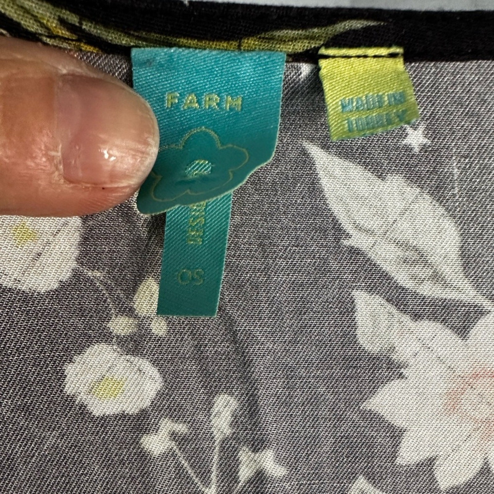 Farm Rio Kimono Grey Yellow Floral Stars Celestial Ethereal Wide Sleeves Boho OS