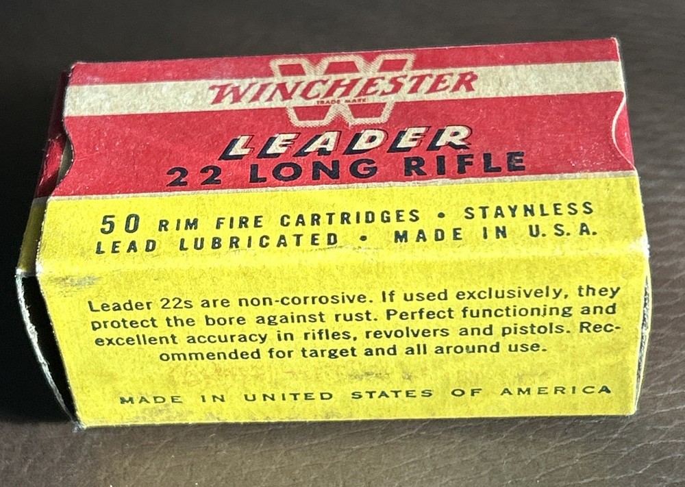 Winchester Leader 22 Long Rifle Empty Box With Insert Greta Shape