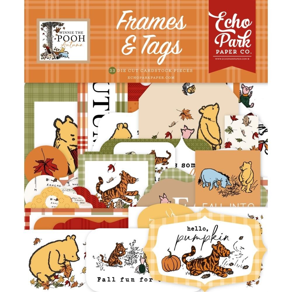Echo Park Ephemera Winnie The Pooh Autumn Frames & Tags