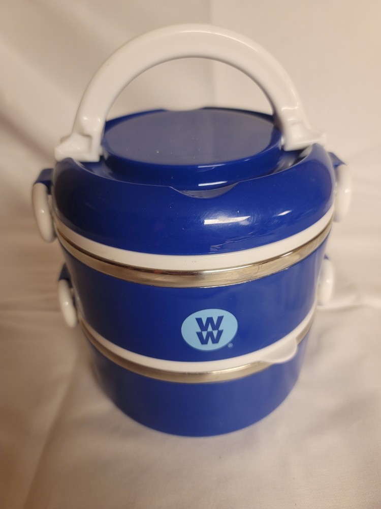 WEIGHT WATCHERS BLUE LUNCH TOTE BOX BENTO STYLE STACKABLE CONTAINER - NEW