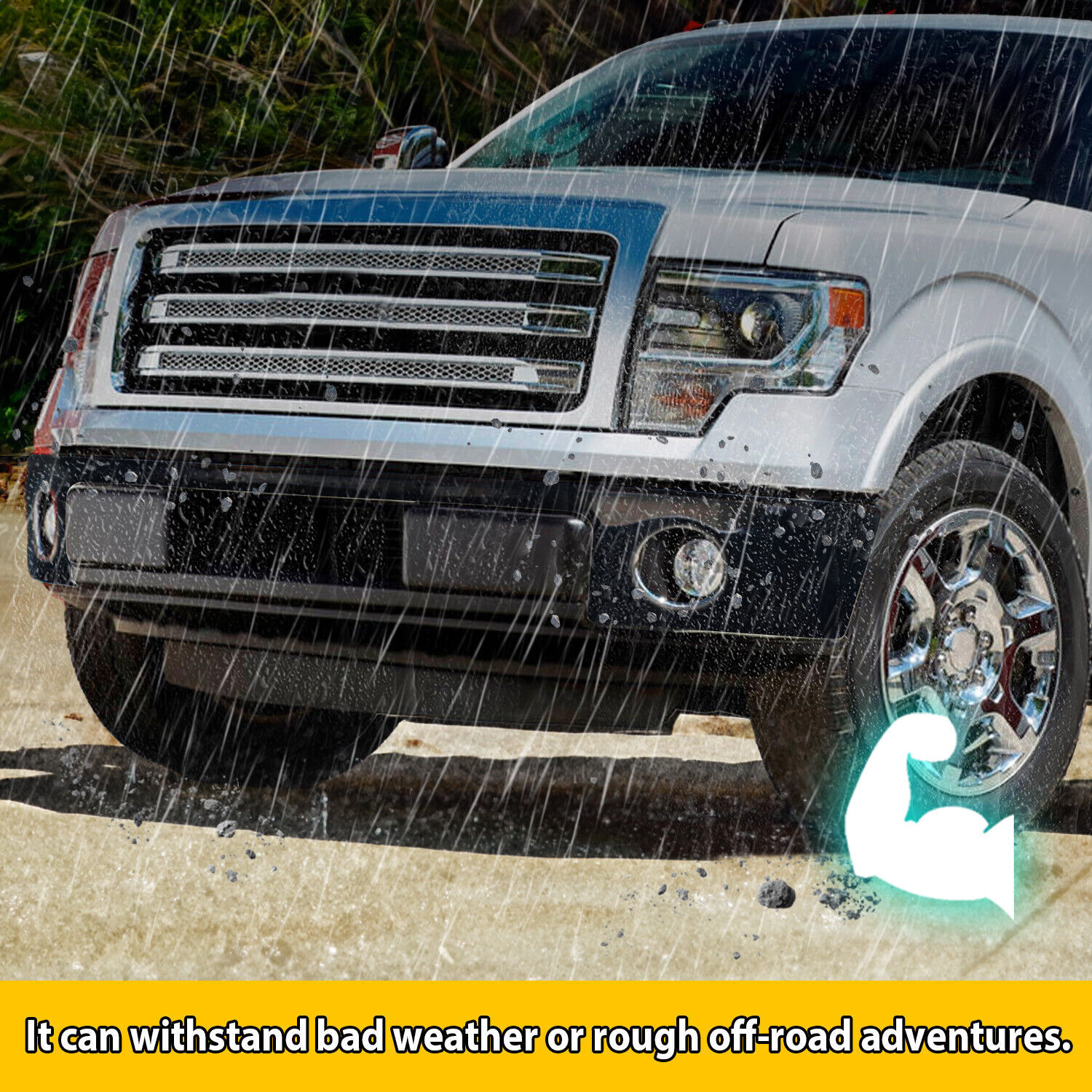 Front Black Steel Bumper Face Bar For Ford F150 2009-2014 w/ Fog Light US NEW