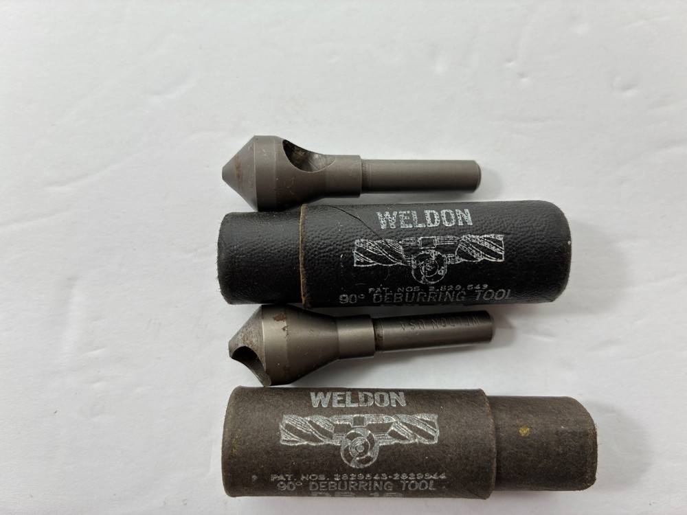 2 WELDON Countersink # DB-18 x 90° Degree Deburring Tool Chamfer Sharp, 9/16" OD