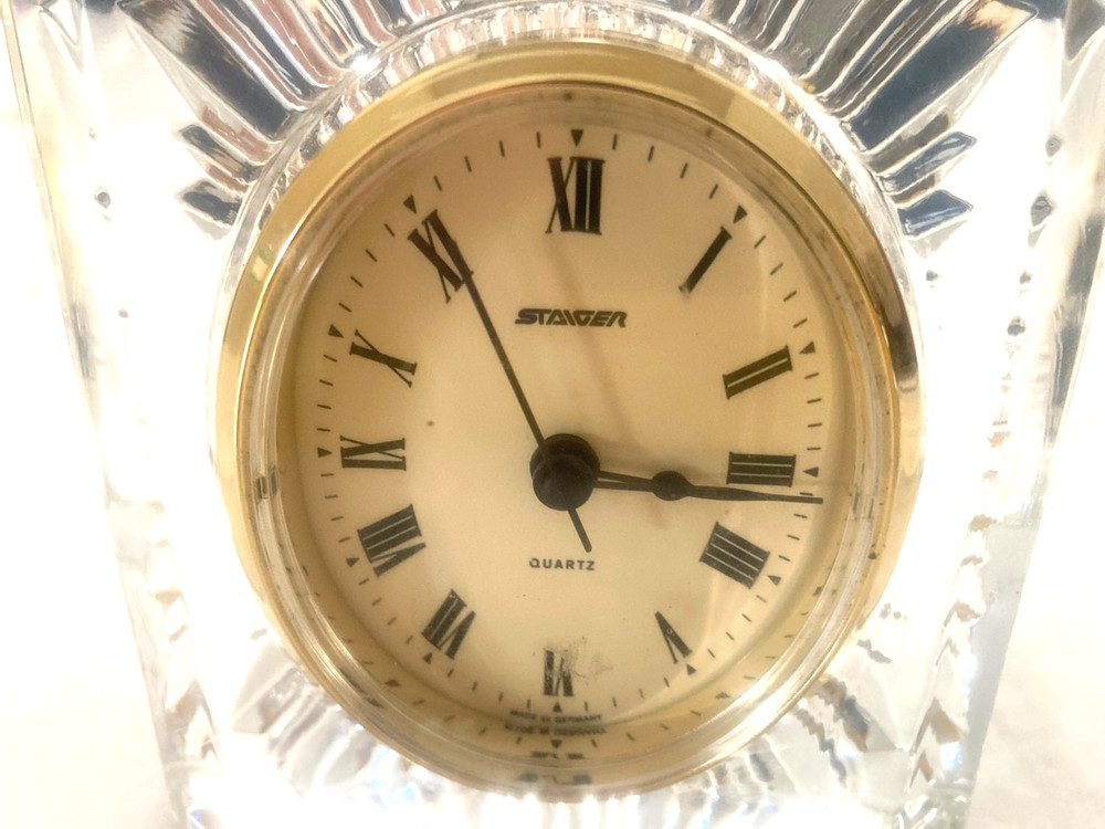 Staiger Oval Crystal Desk Clock Working
