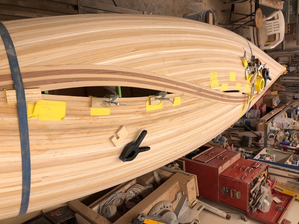 Cedar strip canoe
