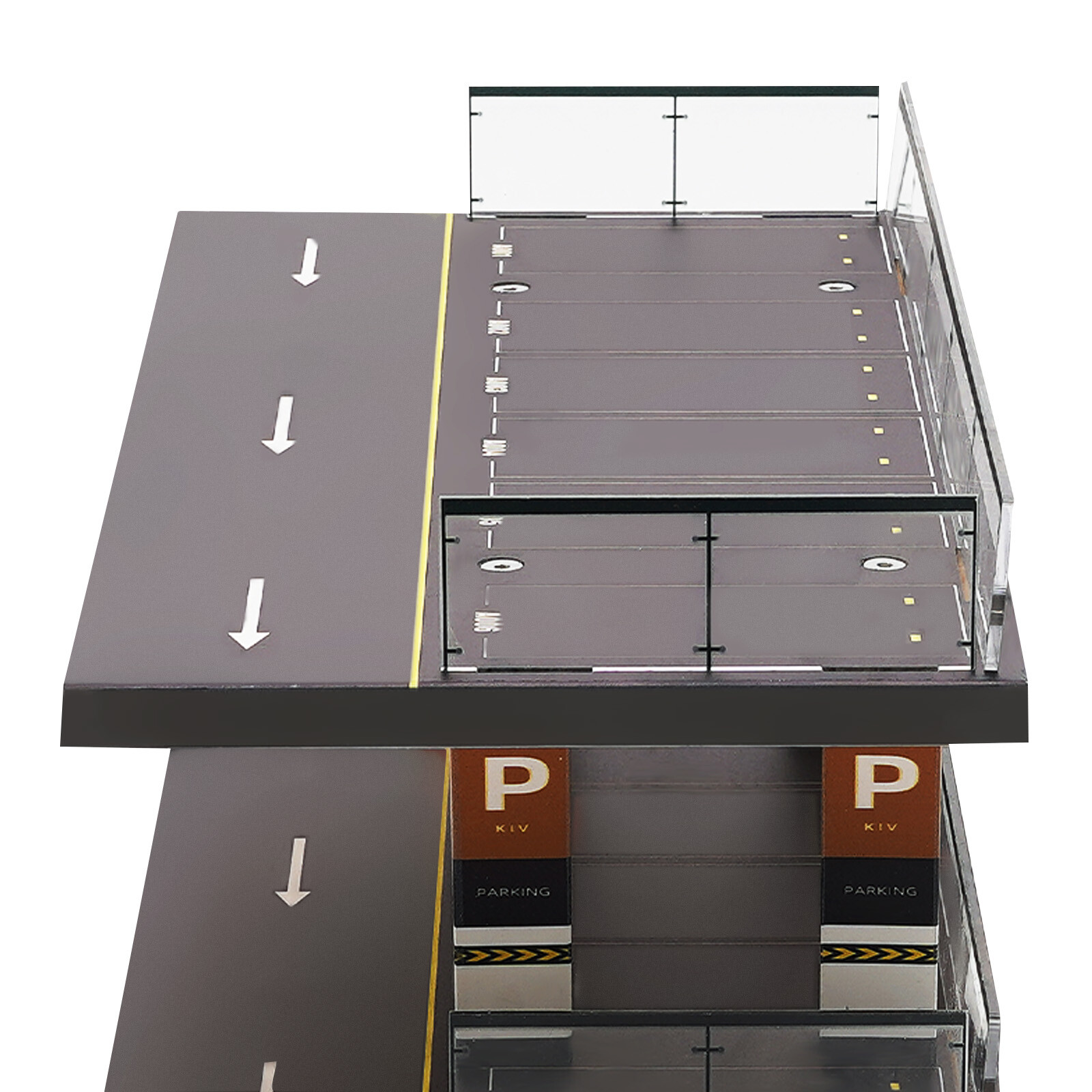 4-Story Diorama 1/64 Car Garage Model Parking Lot Backdrop Display Scene Model