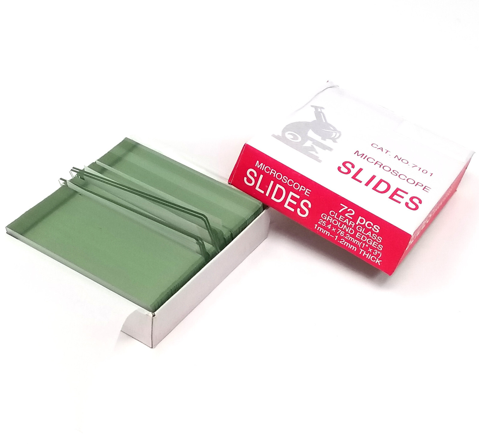 72 Blank Microscope Slides Clear Glass With Ground Edges