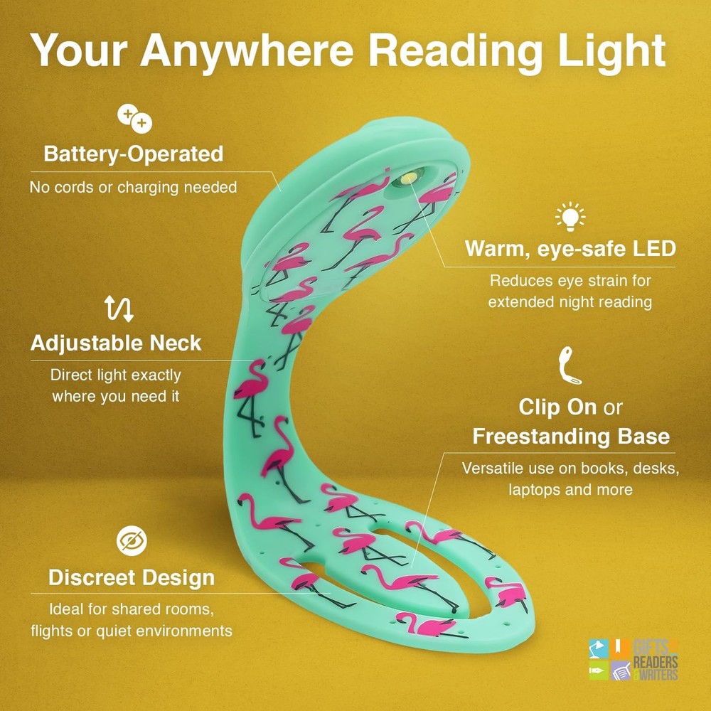 Book Light, Clip On Reading Light for Bed, 2in1 Flexilight & Bookmark, Small ...