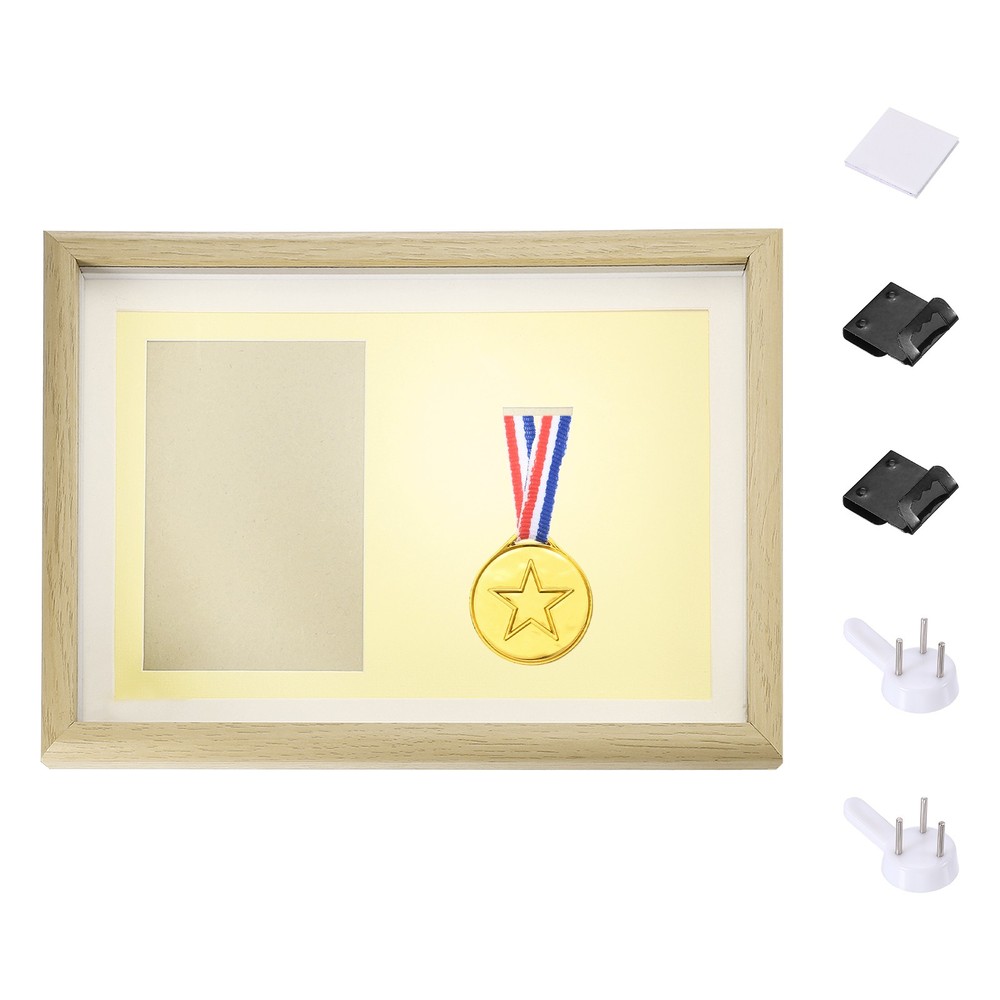 13x9" Horizontal Shadow Frame with Dots and Sticker, for White