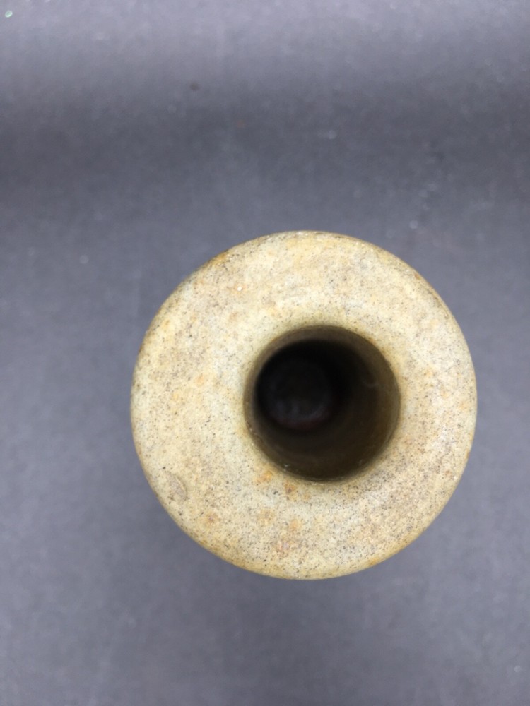 Stone Cylinder Candle Holder Signed