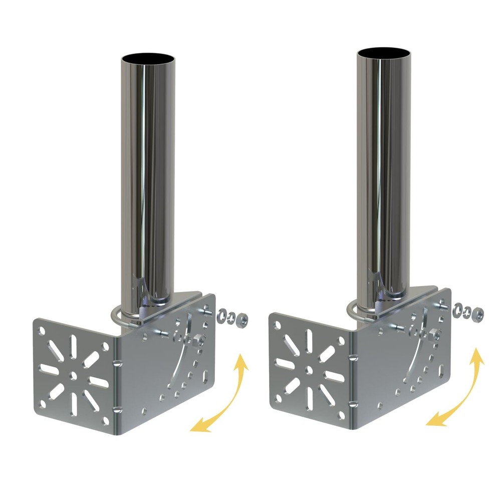 2PCS 1.5" Diameter Universal Outdoor Adjustable Antenna Mount Pole Bracket to...