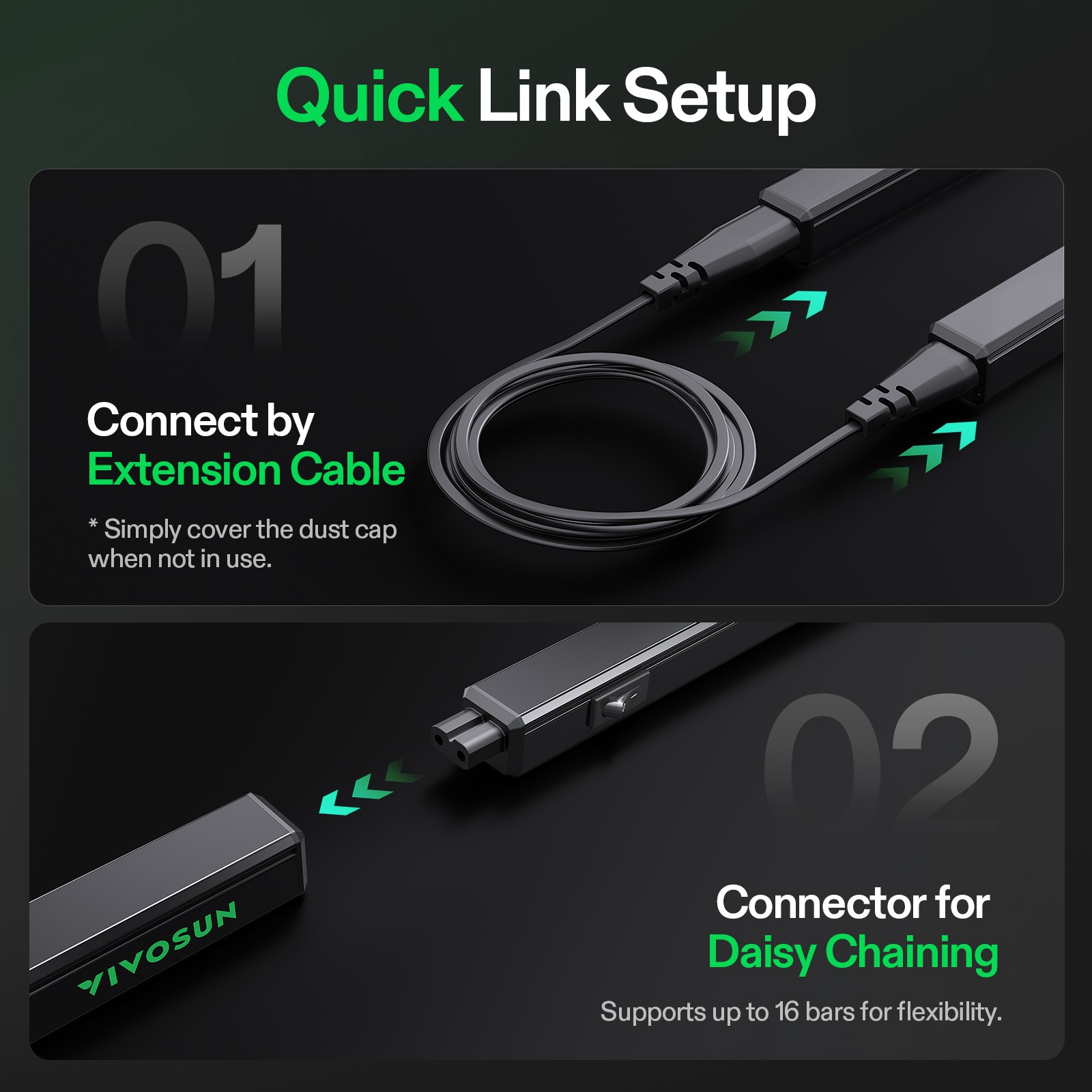 VIVOSUN 2FT T5 Linear LED Grow Light Strip Full Spectrum Dimmable for Seeding