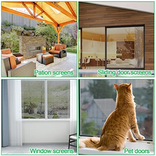 QWR Pet Proof Window Screen Replacement Kit, 39"x118" Durable High Hardness