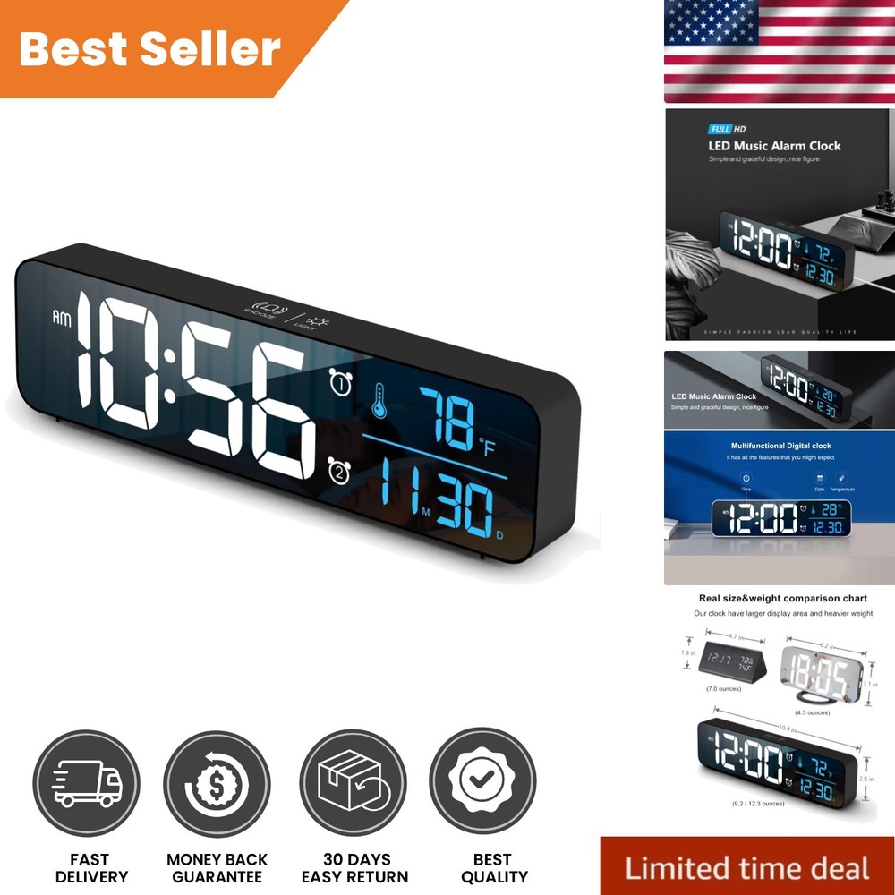 Corded Electric Digital Clock - Stylish Home Decor with Multi Display Features