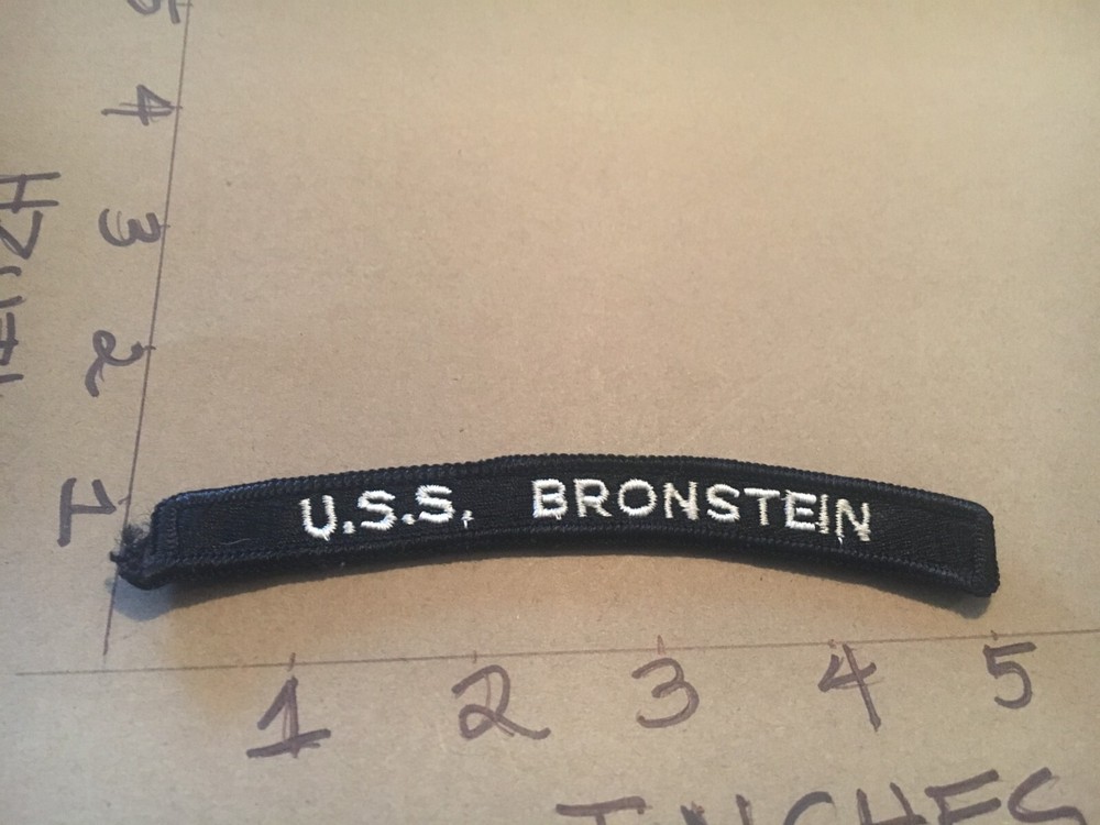 US NAVY SHOULDER STRIP TAB rocker Patch USS Bronstein