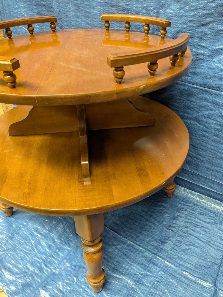 Vintage Two Tier End Table Round Side Table