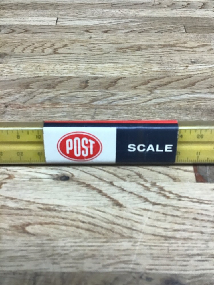 1318c Engineer 12" Scale Concave Shape In Plastic Container EUC C-4