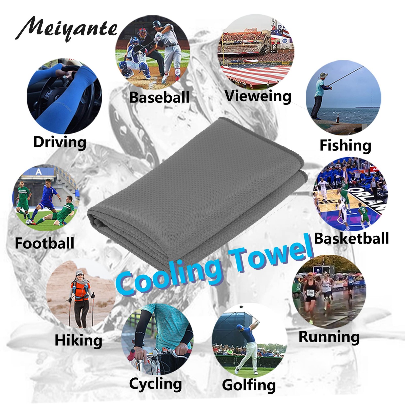 Cooling Towel Ice Cold Wrap for Neck Face Sports Gym Summer Heat