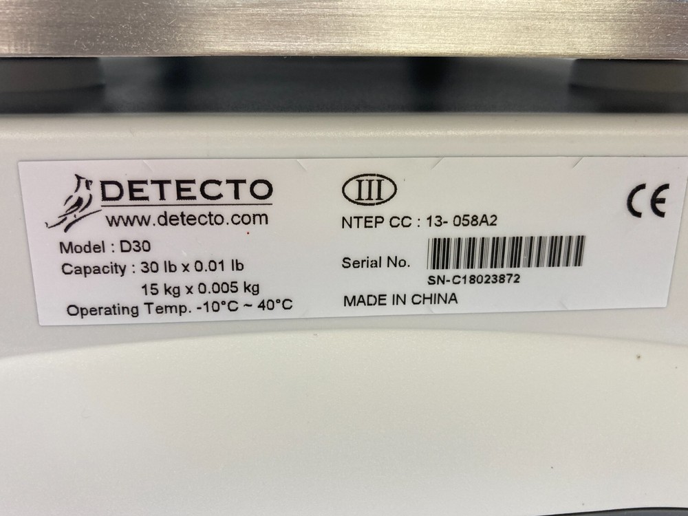 Detecto ~ D30 ~ 30lb Capacity ~ Digital Price Computing Scale ~ NIB