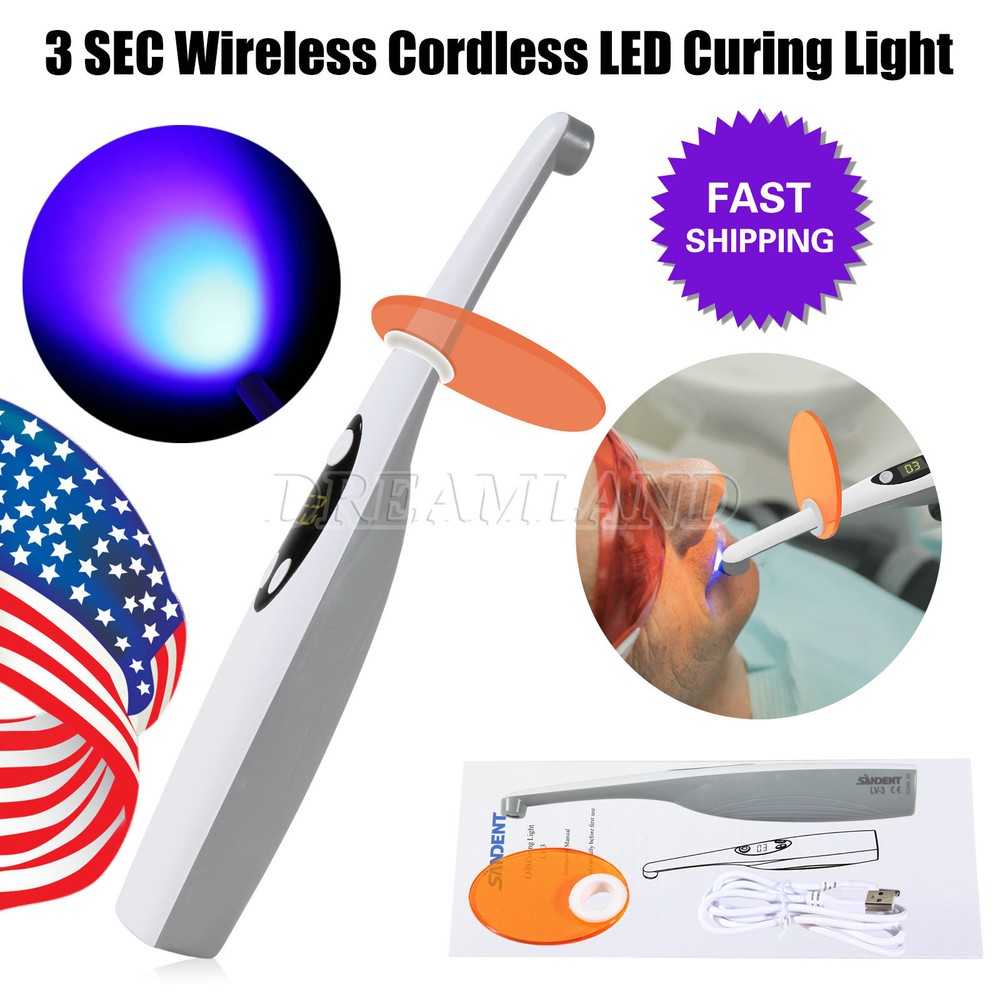 Dental Wireless Cordless iLed 3 Second LED Curing Light 3S Lamp US plug