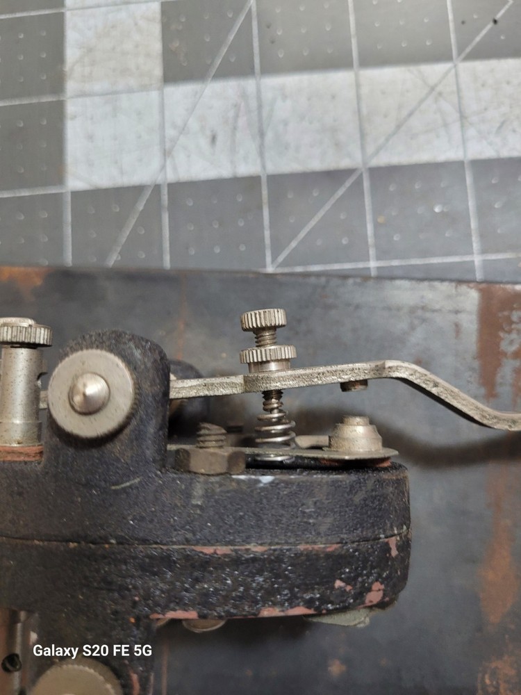 Telegraph Key Mounted On Metal Board Unknown Brand