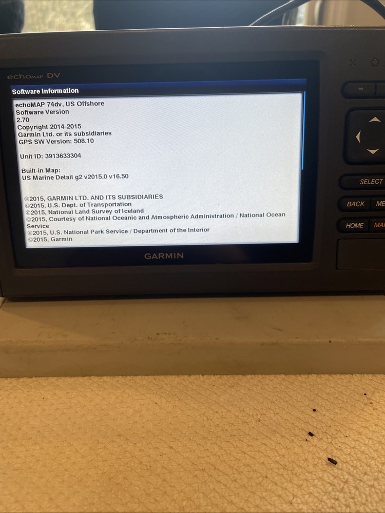 Garmin EchoMap 74dv Sun Cover Included