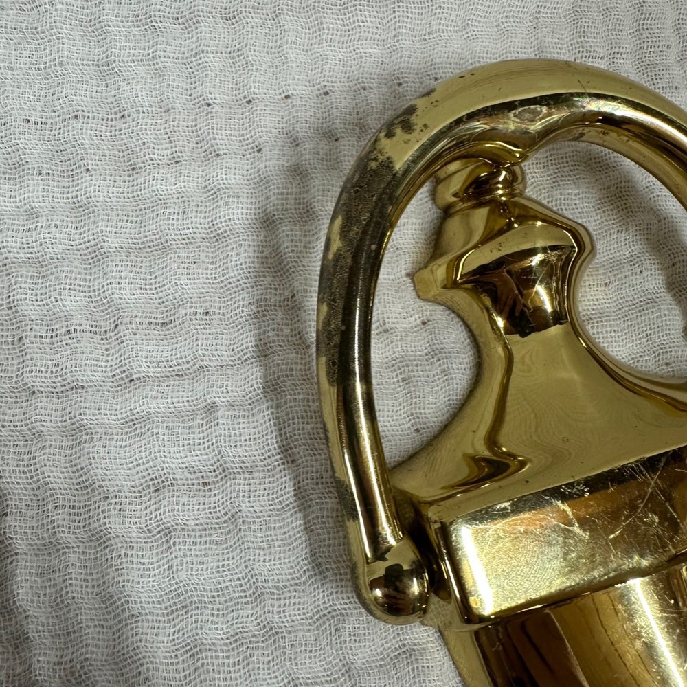 Vintage Solid Brass Door Knocker classic design patina